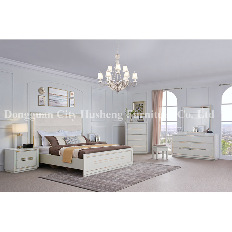 Mobilier de chambre moderne élégant, peinture blanche